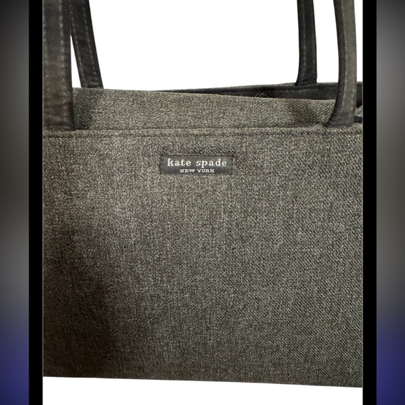 Kate Spade New York Leather Shoulder Straps Tote Bag w Wool Exterior - Picture 2 of 4